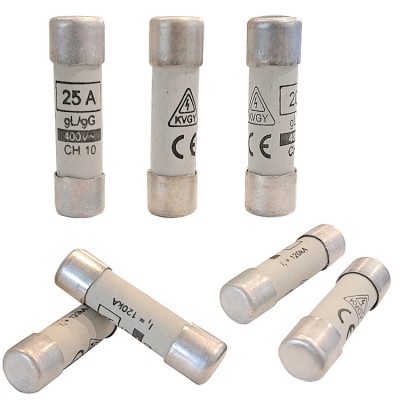 KVGY hengeres biztosítékok 10x38mm méretben