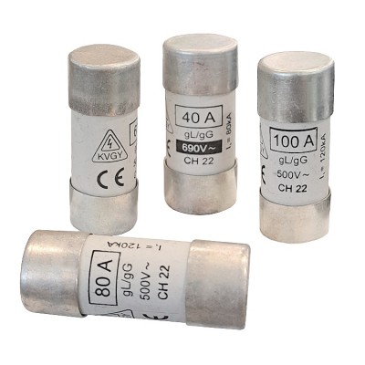 KVGY hengeres biztosítékok 22x58mm méretben