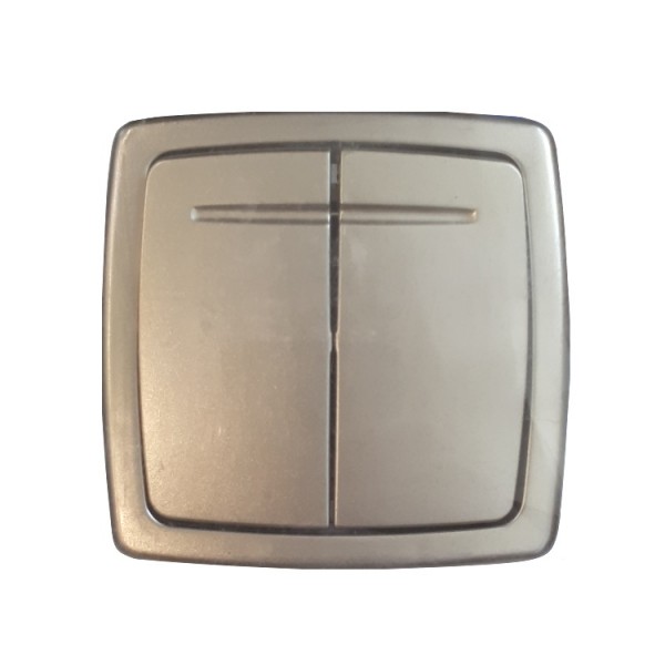 Kapcsoló s 2xváltó platina+keret