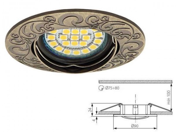 Dekorációs keret patinált réz URTICA