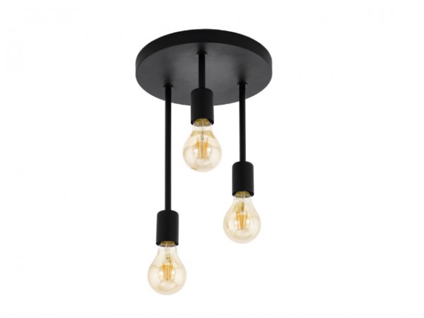 Mennyezeti lámpa E27 60Wx3 fekete WILMCO