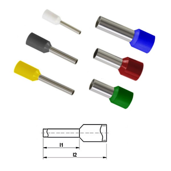 Érvéghüvely 1,5mm2 szig.piros L=8mm