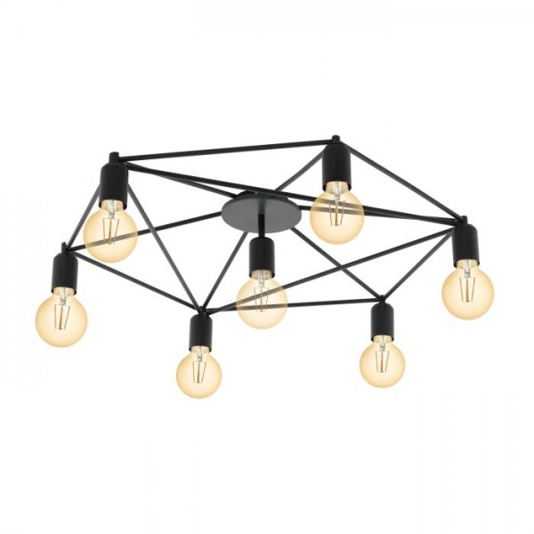 Mennyezeti lámpa E27 60Wx7 fekete STAITI