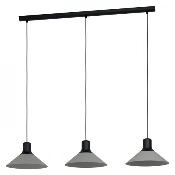 Függeszték E27 28Wx3 fekete ABREOSA