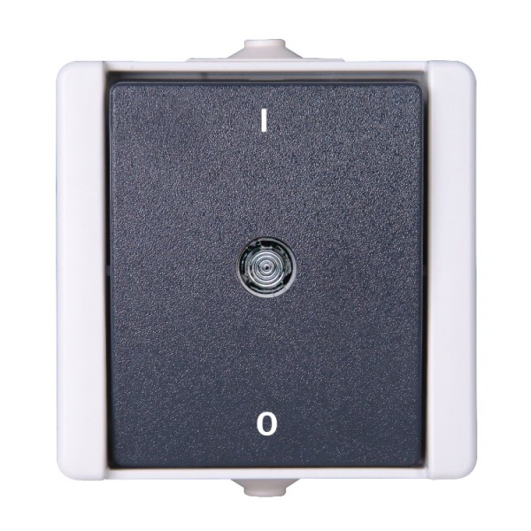 Kapcsoló fk 2p+glimm szürke IP44