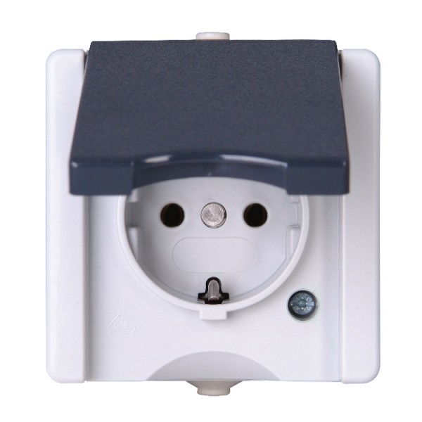 Dugalj fk 2p+f szürke IP44