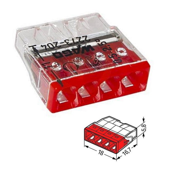 Rugós vezetékösszekötő 4Tx0,5-2,5 24A
