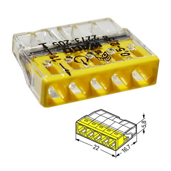 Rugós vezetékösszekötő 5Tx0,5-2,5 24A