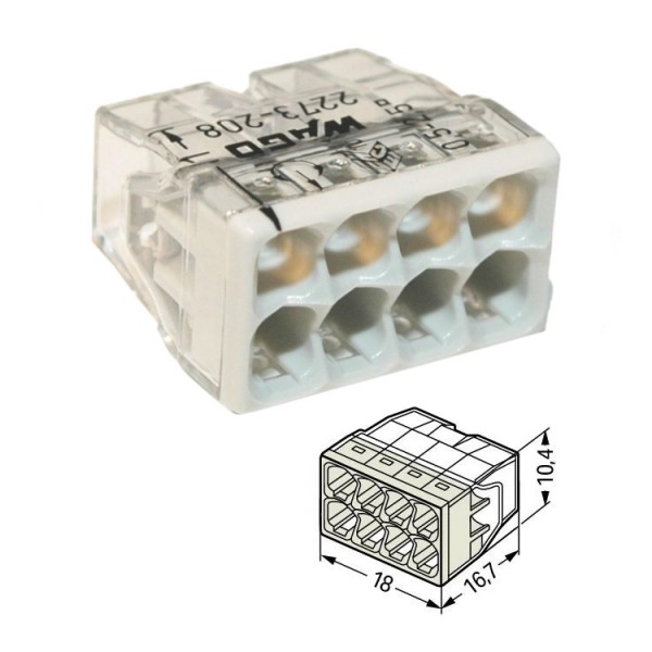 Rugós vezetékösszekötő 8Tx0,5-2,5 24A