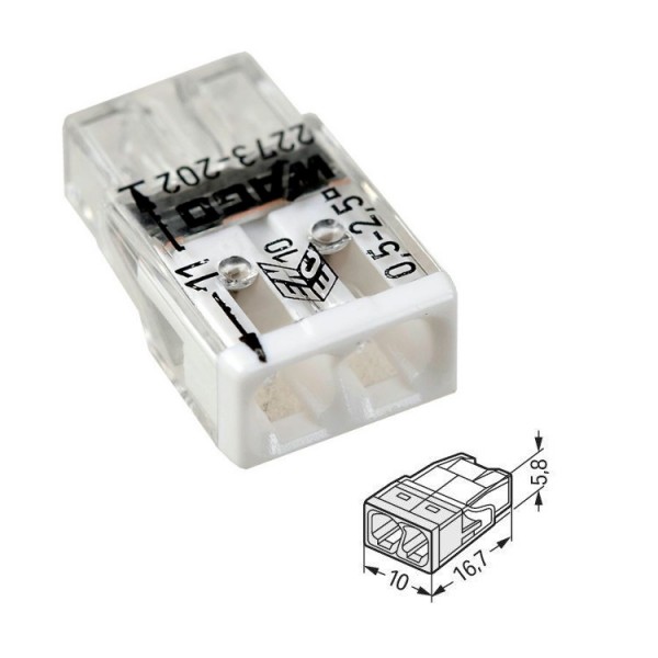 Rugós vezetékösszekötő 2Tx0,5-2,5 24A