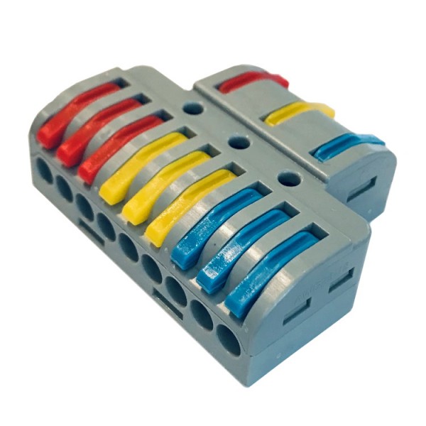 Rugós összekötő-elágazó 3x3x3S nyitható