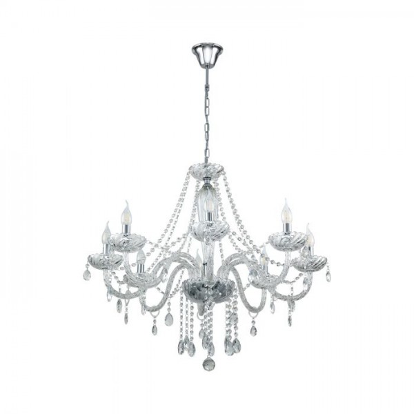 Csillár E14 40Wx8 kristály BASILANO