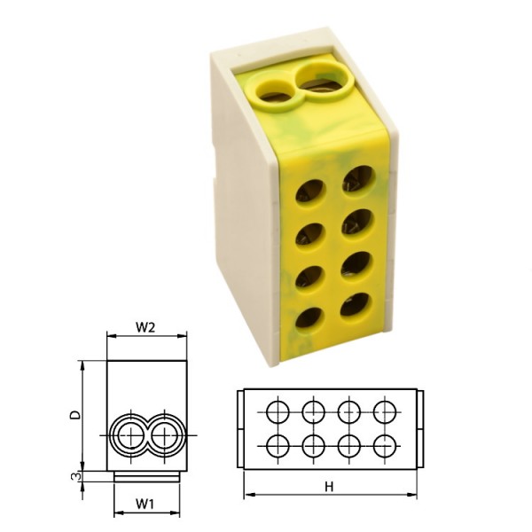 Fővezeték kapocs 1P 2x25/x16mm2 zárt