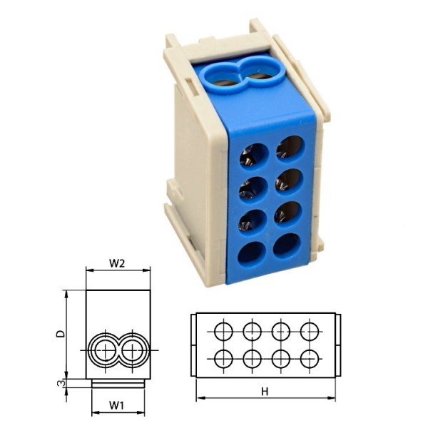 Fővezeték kapocs 1P 2x35/2x25mm2 zárt