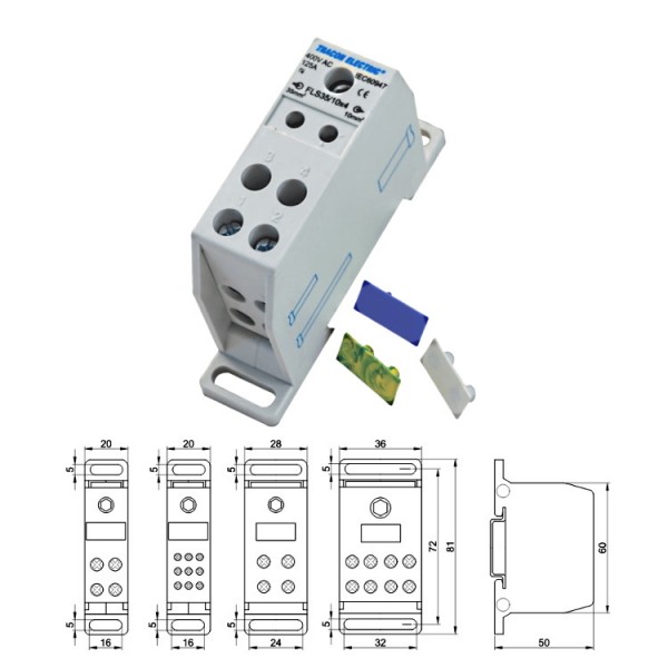 Fővezeték kapocs 1P 1x35/4x10mm2 zárt