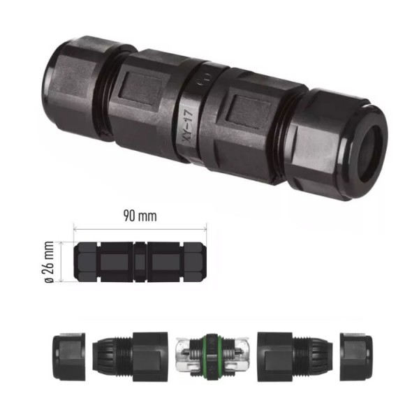 Kábelösszekötő kültéri 3x2,5mm2 IP65