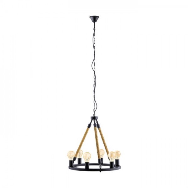 Függeszték E27 60Wx6 fekete FINDLAY