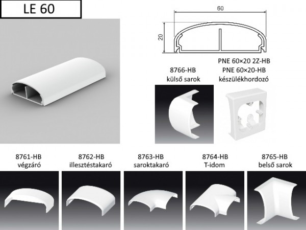 Műanyag csatorna végzáró 60mm