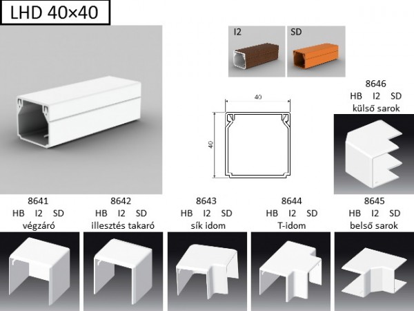 Műanyag csatorna végzáró 40x40 Barna