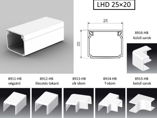 Műanyag csatorna illesztés takaró 25x20