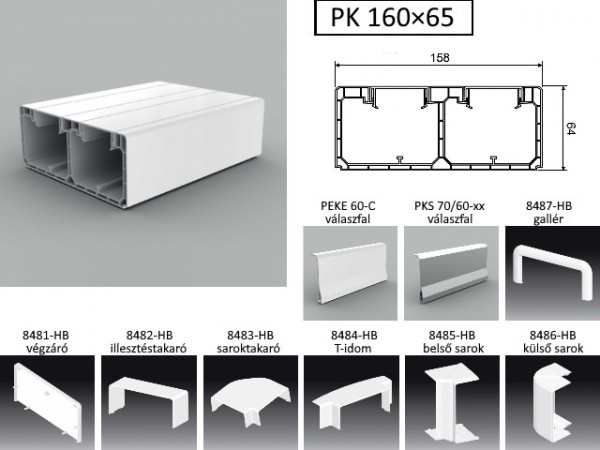 Műanyag csatorna 160x65 Sikbeli könyök