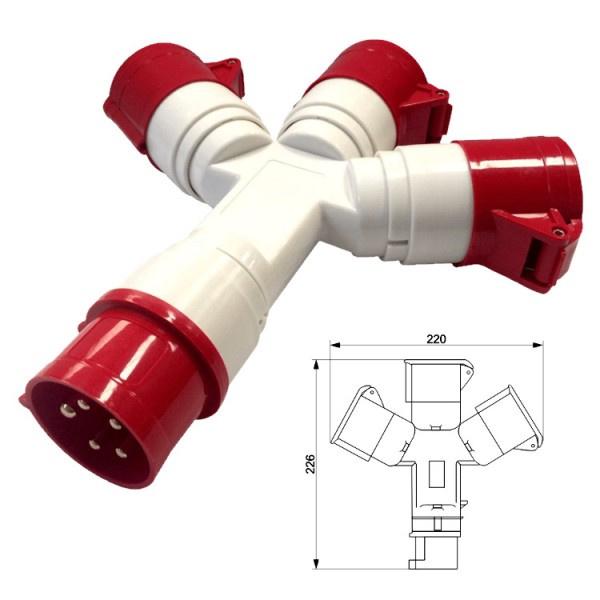 Ipari csatlakozó 16A 3P+N+E 3P+N+E IP44