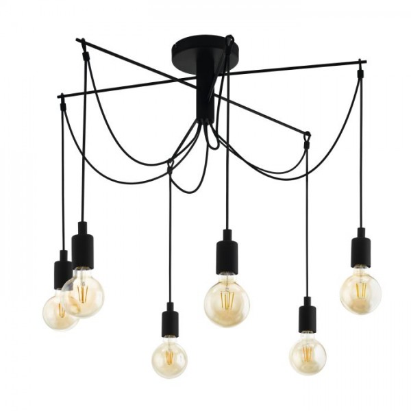 Függeszték E27 60Wx6 fekete MUSARA