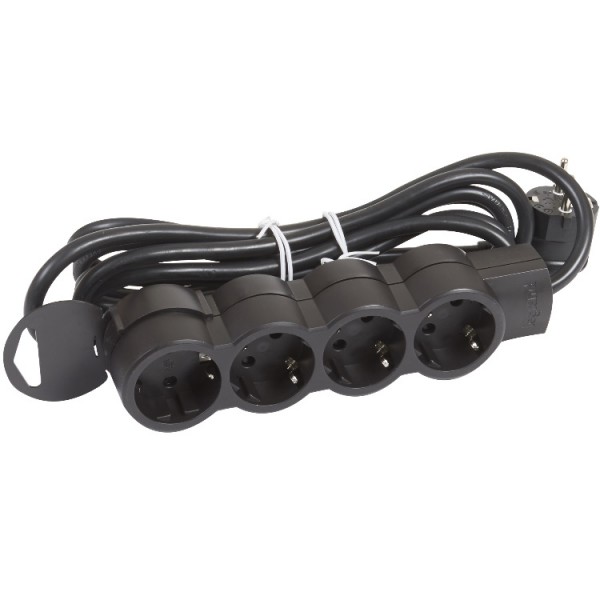 Vezetékes elosztó 4/3m fekete 45°