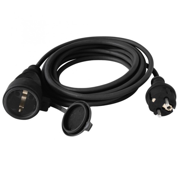 Hosszabbító 10m 3x1,5mm2 gumi (szürke)