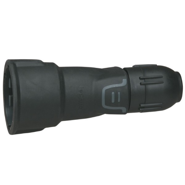 Dugalj függő 2p+f gumis fekete IP44