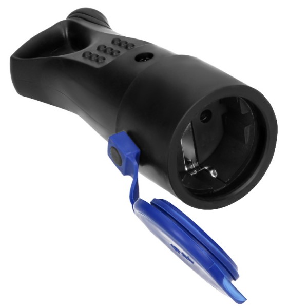 Dugalj függő 2p+f gumis fekete IP44