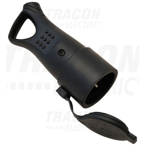 Dugalj függő 2p+f gumis fekete IP44