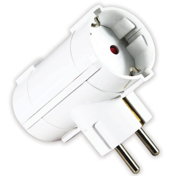 T elosztó 2-es földelt függőleges fehér