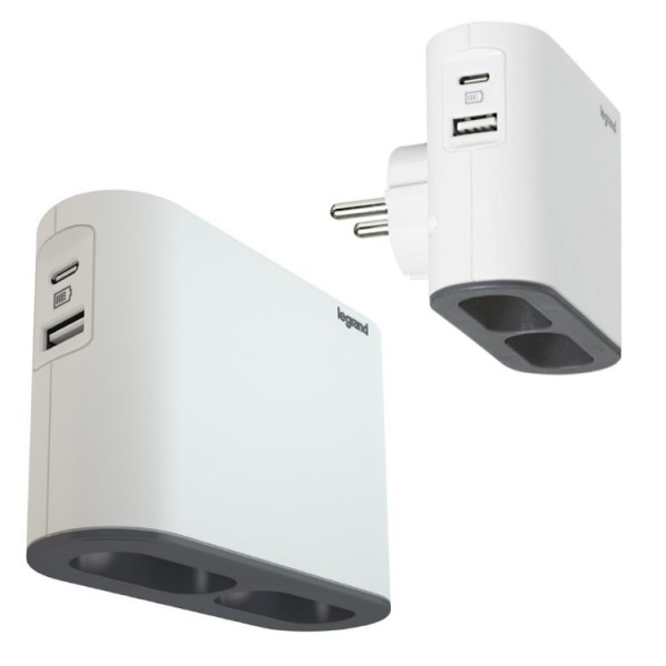 Elosztó 2px2 USB-USB C fehér túlfesz