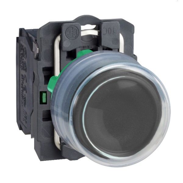 Nyomógomb 22mm fekete tömített