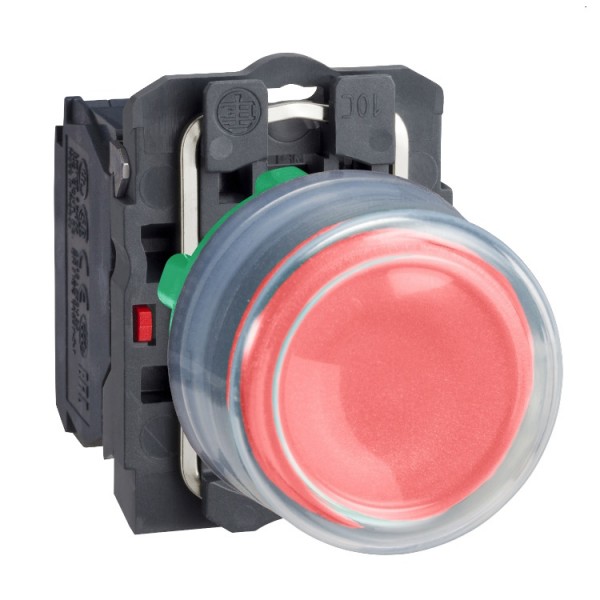 Nyomógomb 22mm piros tömített