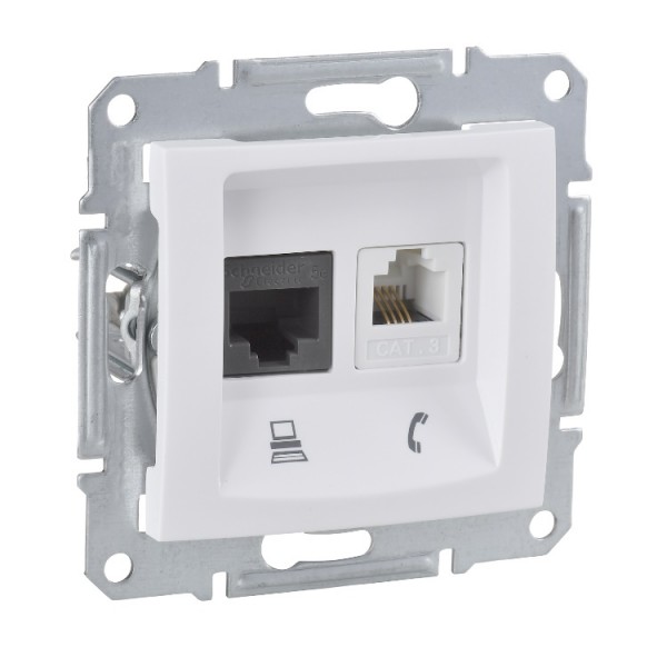 Dugalj s RJ11+RJ45 (UTP CAT5E) fehér