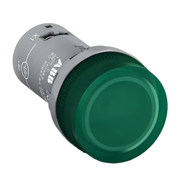 Jelzőlámpa 22mm 24V zöld ledes