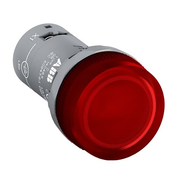 Jelzőlámpa 22mm 110V piros ledes