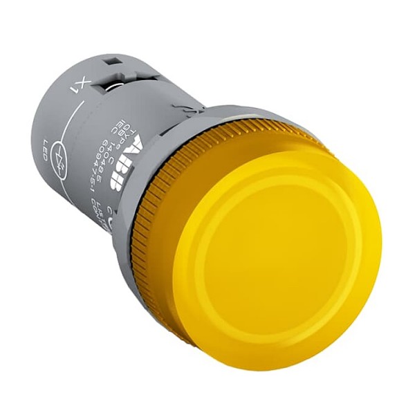 Jelzőlámpa 22mm 220V sárga ledes DC