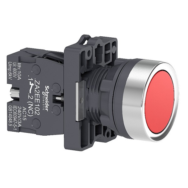 Nyomógomb+érintkező 1ny piros