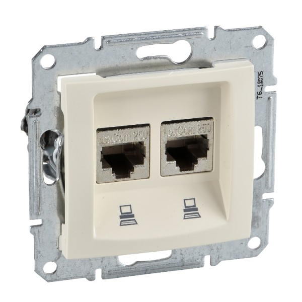 Dugalj s RJ45x2 UTP CAT5e bézs