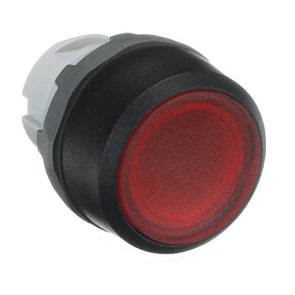 Nyomógombfej 22mm piros világító