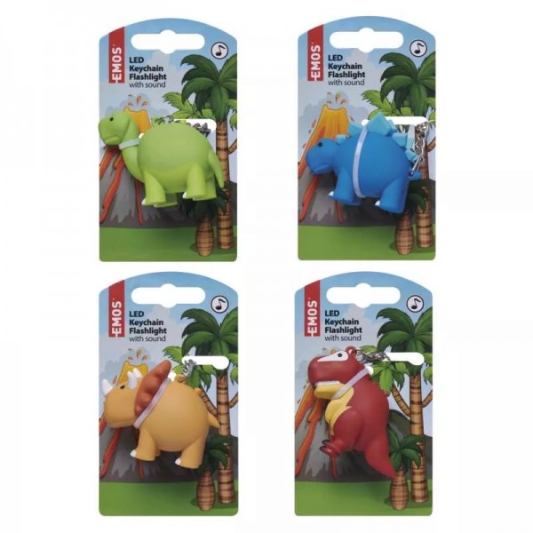 Elemlámpa LED 3LR54 kulcstartó dinoszaur