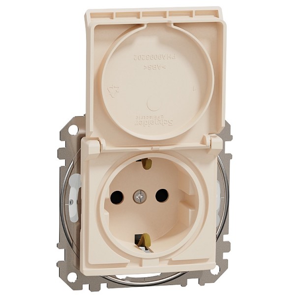 Dugalj s 2p+f GYV bézs+csapfedél IP44