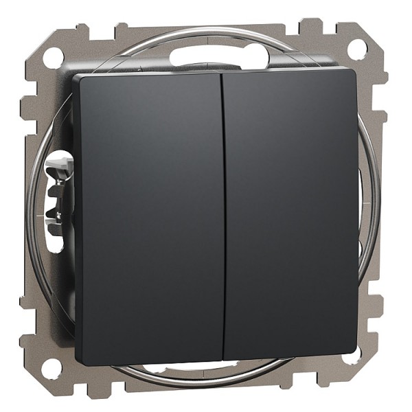 Kapcsoló s dupla nyomó antracit