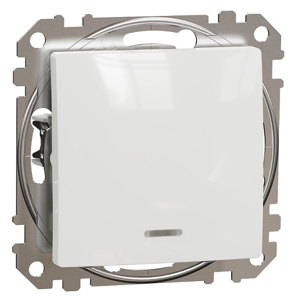 Kapcsoló s 2p+glimm Fehér ellenörzőfény