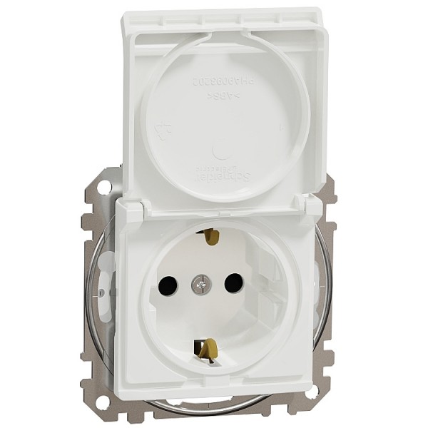 Dugalj s 2p+f GYV fehér+csapfedél IP44