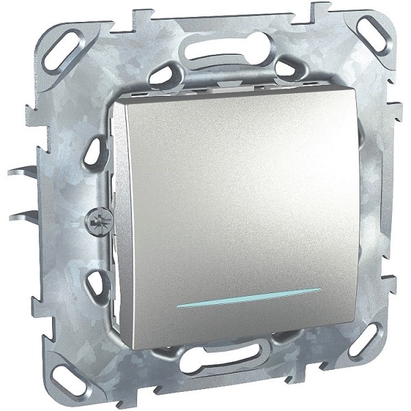 Kapcsoló s 1p+glimm alumínium
