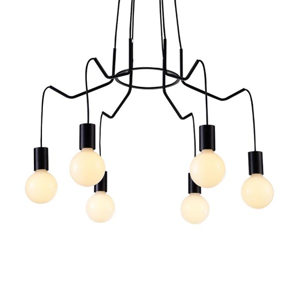 Függeszték E27 60Wx6 fekete CASCADE